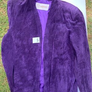 Vintage Deerskin Purple Leather Jacket